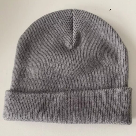 Vans Off The Wall Beanie Cap Mens One Size Gray Knit Skateboard Y2K Winter - Picture 3 of 3